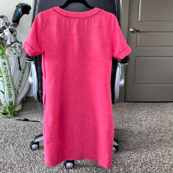 HOBBS LONDON linen shift dress in raspberry pink color, size 6 US - Picture 2 of 7